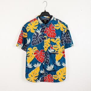 10.DEEP Men's Paradise floral print Short Sleeve shirt XL Cotton